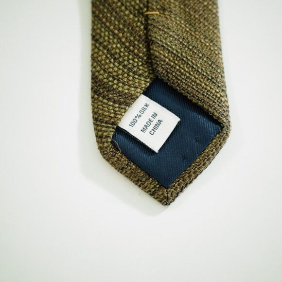 Joseph Abboud Knit Brown Striped Skinny Silk Tie - Picture 5 of 7